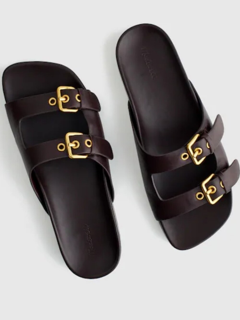 Madewell Cambria Double-strap Molded Footbed Sandals - Coffee Bean